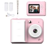 Cámara de impresión instantánea para niños Vavupo, Pantalla digital de 6,1 cm, grabación de 1080p, 4800x3200 píxeles, Diseño portátil, Batería de Lithium recargable 18650, Doble Puerto USB, maquillaje para niños