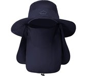 Sombreros de Pesca para Hombre Mujer con Cubierta de Cuello Desmontable, Gorros de Pescador con Protección, Sombreros y Gorras de Sol Plegables para Cámping Excursionismo Caminando
