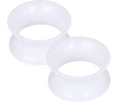 2PCS Flexible Extra Soft Silicone Ear Tunnels Plugs Stretchers Expander with White Spots Piercing Jewerly Gauges Earrings 8-16mm