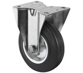 Rueda de goma y metal con soporte fijo con diámetros desde 80 mm hasta 125 mm para pesos de hasta 150 kg COFAN