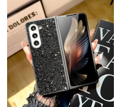 Rhinestone Glitter Sequins Trim Phone Case for Samsung Galaxy Z Fold 6 5 4 3 5G Soft TPU Frame Shockproof Back Cover for Fold6