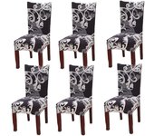 Ensemble de 6 housses de chaise extensibles universelles pour chaise salle à manger roi européen-