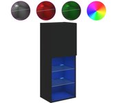 Mueble TV combinadoMueble para TV con luces LED negro 40,5x30x102 cm