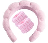 3Pcs Headband De Maquillaje Para Mujeres Y Niñas Espuma Puff Spa Para Lavar La Cara Cuidado De La Piel Yoga Mascarilla Deportes Cinta Para El Cabello