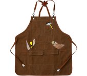 Woodworking Apron Multifunctional Canvas Tool Apron with 10 Pocket Waterproof Workshop Housework Apron for Men Women Woodworker