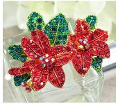 Verde Vacaciones Navidad Joyería Árbol de Navidad Broche Pin with Luces de Cristal de Colores y Adorno