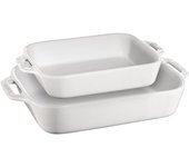 Staub Ceramique Set de bandejas horno M/L 2-pzs, Blanco