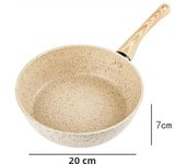 Gran sartén antiadherente de 28cm Wok Pan Ideal para asar y panqueques Inducción y cocina Compatible Respetuoso del medio ambiente sin tapa
