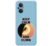 Funda Silicona Líquida Azul para Oppo Reno 8 Lite 5G diseño Mujer Escalada Dibujos