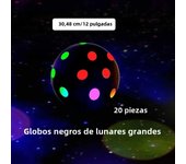 20 Pieces of Uv Fluorescent Balloons Neon Party Night Glow Party Balloons Bride Wedding, Birthday Party Decoration, Black Five-Pointed Star, Candy-Colored Polka Dot Balloons, Suitable for Christmas, Anniversary, Disco Party, All Party Decorations
