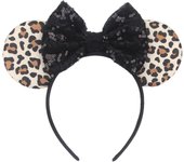Disney Colorful Sequins Bows Mickey Mouse Ear Headband for Adults Festival Party Hair Accessories Women Girls Rainbow Hairbands