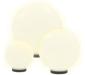 vidaXL Set Lámparas Jardín Luz LED Esférica Bola 20/30/40 cm Iluminación Patio Cantidad 3 unidades, 6 unidades