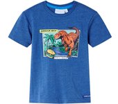 Camiseta Infantil Azul Dark mélange 116