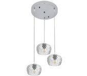 FABRILAMP Plafón Estela 3xe27 Cromo 36x36 Cm Tulipas Cristal Transparente - Diseño Elegante