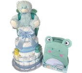 UBABY - Tarta De Pañales DODOT y Neceser NENUCO 3 Pisos Niño - Regalo Original para recién nacido padres primerizos