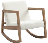 HOMCOM Mecedora Tapizada en Borreguito Silla Mecedora con Patas de Madera de Caucho y Reposabrazos Mecedora para Lactancia Carga 150 kg para Dormitorio Salón Gris