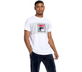 Camiseta Fila Blanca con Estampado en el Pecho para Deporte Hombre