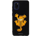 Funda original compatible con Samsung Galaxy A31 Negro con un diseño de Garfield Arañazo