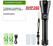 XHP360 Super Bright Flashlight High Power LED Torch Rechargeable Waterproof Torch Light Outdoor Fishing Light Camping Lantern
