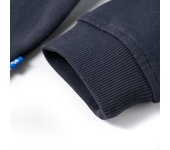 Sudadera para Niños con Capucha y Media Cremallera Ropa Infantil Antracita Coñac