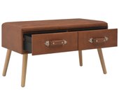 vidaXL Mesa de centro de terciopelo 80x40x46 cm Marrón, Marrón oscuro, Gris Mesita de Salón o Comedor o Auxiliar Mesa de Café Meuble Salón