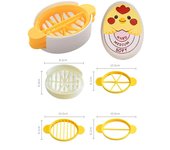 Juego de herramientas de cocina creativas 3 en 1 para cortar huevos (hemisección, rebanado y pétalo)