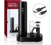 Set de Abreaventuras de Vino Eléctrico Automático, Ventilador, Cortador de Folígel, Cocina y Bar
