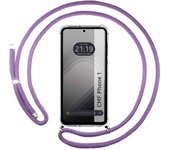 Tumundosmartphone Funda Colgante Transparente para Nothing CMF Phone 1 con Cordon Morado