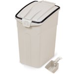 Contenedor de Comida para Mascotas Caja de Alimentos Pienso Tapa Abatible Hermética con Pala para Perros y Gatos