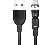 540 Degrees Rotating Magnetic Cable USB IPone Type C Micro Phone Cable For iPhone13 12 11 X Pro Max Samsung Xiaomi USB Cord Wire