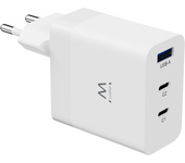 CARGADOR MOVIL EWENT CARGA RAPIDA PUERTOS 2 USB-C Y 1 USB-A 65W BLANCO