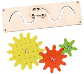 2 piezas de tablero de actividades DIY con engranajes para coche, juguetes educativos para niños, aprendizaje temprano