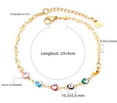 LUXUSTEEL 2022 Boho Anklets Stainless Steel Gold Color Enamel Round Evil Eye Leg Chain Summer Jewelry Gift For Women Girlfriend