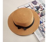 COKK Panama Simple Summer Beach Hat Female Casual Lady Women Flat Brim Bowknot Straw Cap Girls Sun Hat Chapeu Feminino
