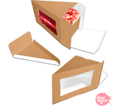 Caja de Cartón con Ventana para Porción de Tarta - Glotomania