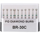 10 Uds. Taladros de fresas de diamante Dental con mango redondo de acero inoxidable de 1,6mm para odontología
