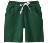 2-7T Hot Selling Green Children's Shorts Drawstring Solid Boys Girls Summer Trousers Pants Hot Selling Baby Wear Shorts
