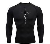 Christian Workout Compression Shirts Graphic Long Sleeve Rash Guard Athletic Quick Dry Tees Tops Mens Gym Undershirts Baselayers