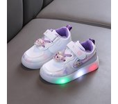 Disney Kids Girls Shoes Children Sneakers Girls Elsa Frozen Princess Casual Sport Student Shoes LED Lights Shoes Size 21-30