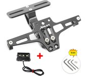 For YAMAHA XMAX X-MAX 125 250 400 Motorcycle Adjustable Rear Tail Tidy License Plate Holder Bracket LED Light Accessories