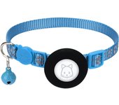 Cat Collar, for Air Tag Cat Collar with Safety Buckle and Bell, Reflective Cat Collar in 3/8Inch Width Blue