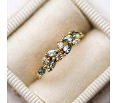 Huitan Newly Designed Women Finger Rings for Party Inlaid Light Blue Cubic Zirconia Aesthetic Female Rings Gift Trendy Jewelry