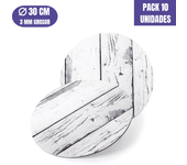 Base Para Tarta Redonda De 30 X 0,3 Cm - Madera Clara [10 Uds]
