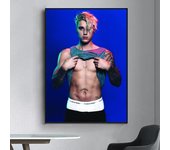 Singer J-Justin B-Bieber Poster Fancy Poster Wall Sticker for Living Room Bar Vintage Decorative Painting Middle