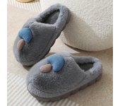 Zapatillas de algodón con forma de seta para padres e hijos para mujer, suela gruesa, para parejas de otoño e invierno, zapatillas de algodón antideslizantes para interiores, zapatillas peludas de dibujos animados para el hogar