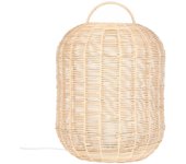 MISTERWILS FURNITURE FOR FREE SOULS Lámpara de Mesa Yebra Estilo Nórdico Rattan Natural Casquillo E27 Ø29x41 Cm