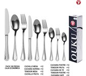 Mr.Spoon Serie Flores Juego 96,108 o120 piezas cubiertos,Acero Inoxidable18/0,Plateado,Económico y funcional,Incluye cuchillo carne o mesa,tenedor,cuchara,cucharilla,etc.Mango monobloque,Apto para lavavajillas,Empaque ecológico,Para casa,hotel,restaurante