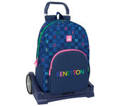 Mochila con Carro Evolution Benetton "Damero" 30X46X14Cm (Safta 612550860)