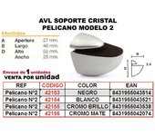 Avl soporte cristal pelicano blanco modelo 2 precio unidad