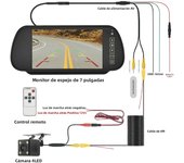 KTYDKP 7 Inch Car Rear View Camera with Mirror Monitor for Vehicle Parking Rervesing Camera with 7" TFT LCD HD Screen Universal